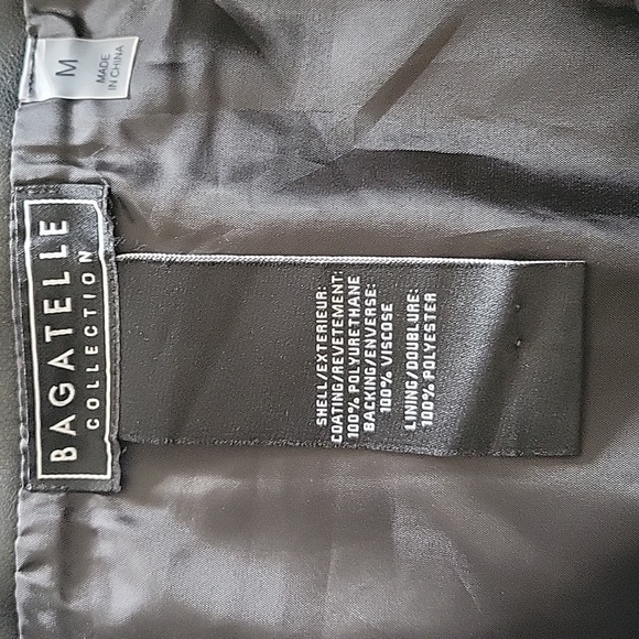 BAGATELLE COLLECTION BLACK FAUX LEATHER SKIRT WITH FRONT POCKETS TIE WAIST MED - Picture 12 of 16